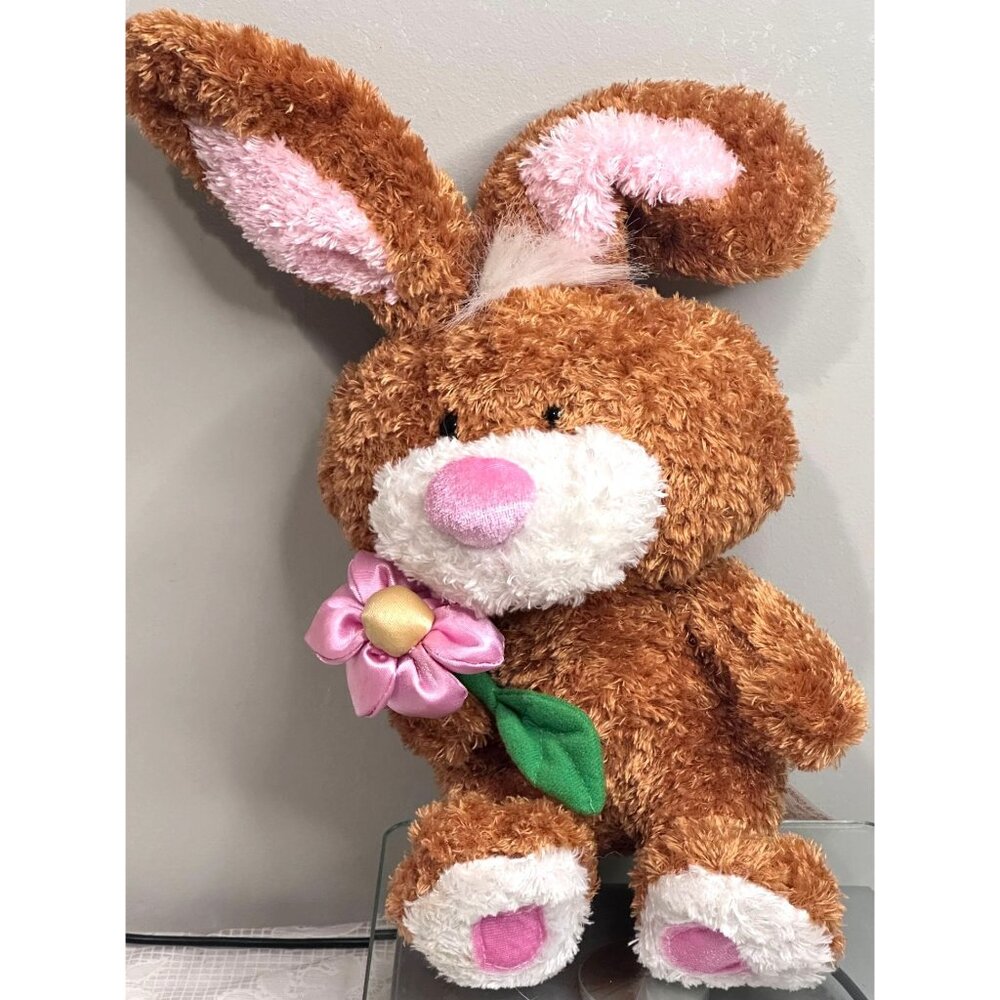 Dan Dee Bunny Rabbit Big Ears Easter Basket Plush Stuffed Animal kids Gift 10"